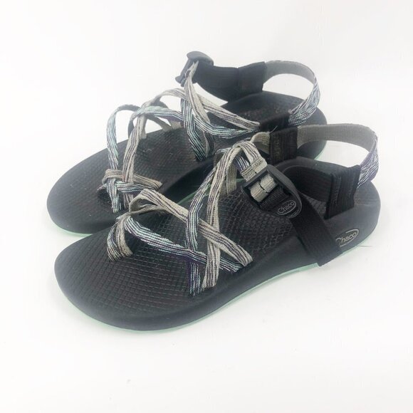 ✅ Chaco Z/Cloud X2 Sandals GREY/GREEN SIZE 8 - Picture 3 of 7